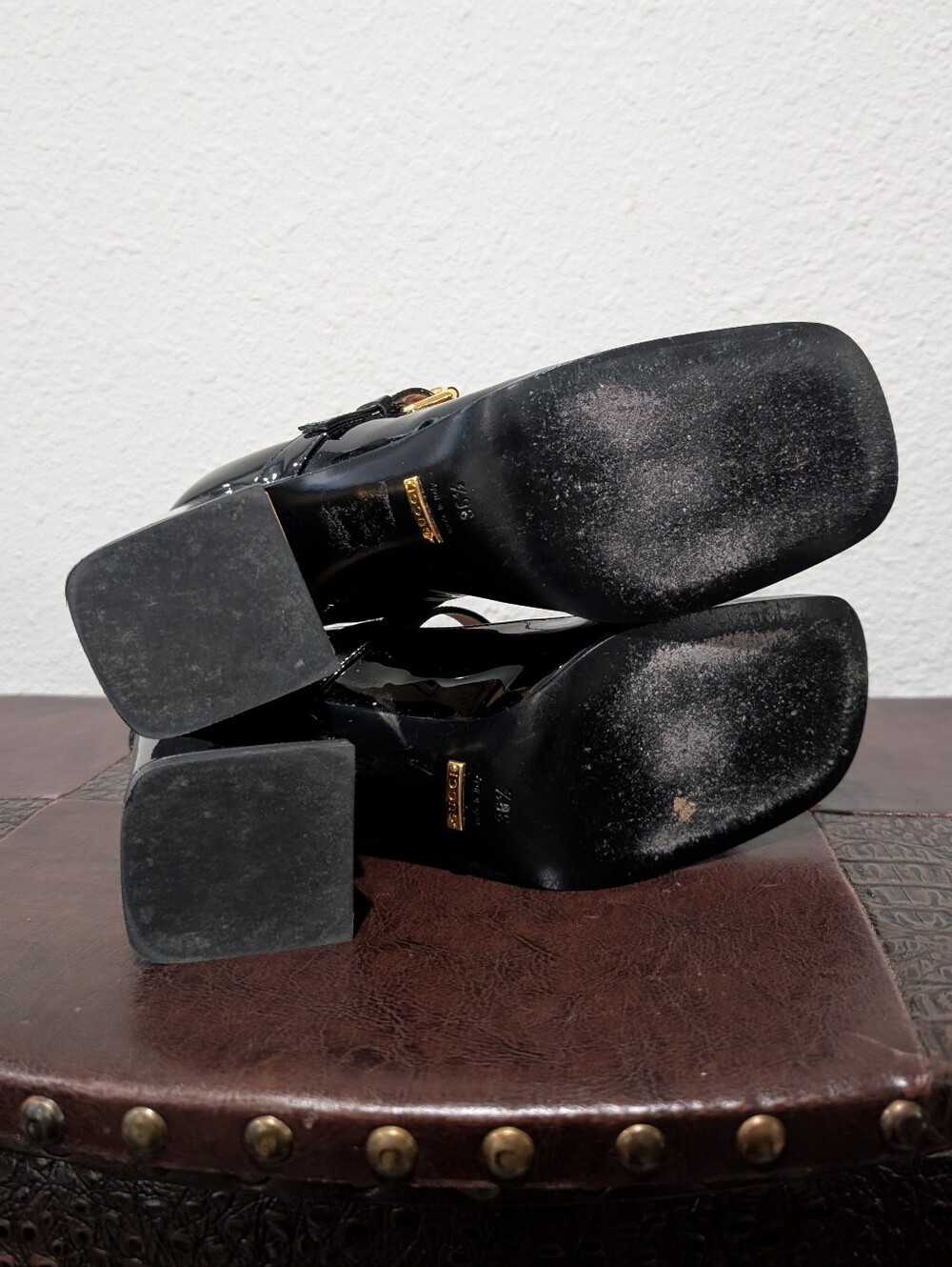 Gucci Baby Horsebit Patent Leather Mary Jane Pumps – Black – Size 36.5 - Picture 11 of 16